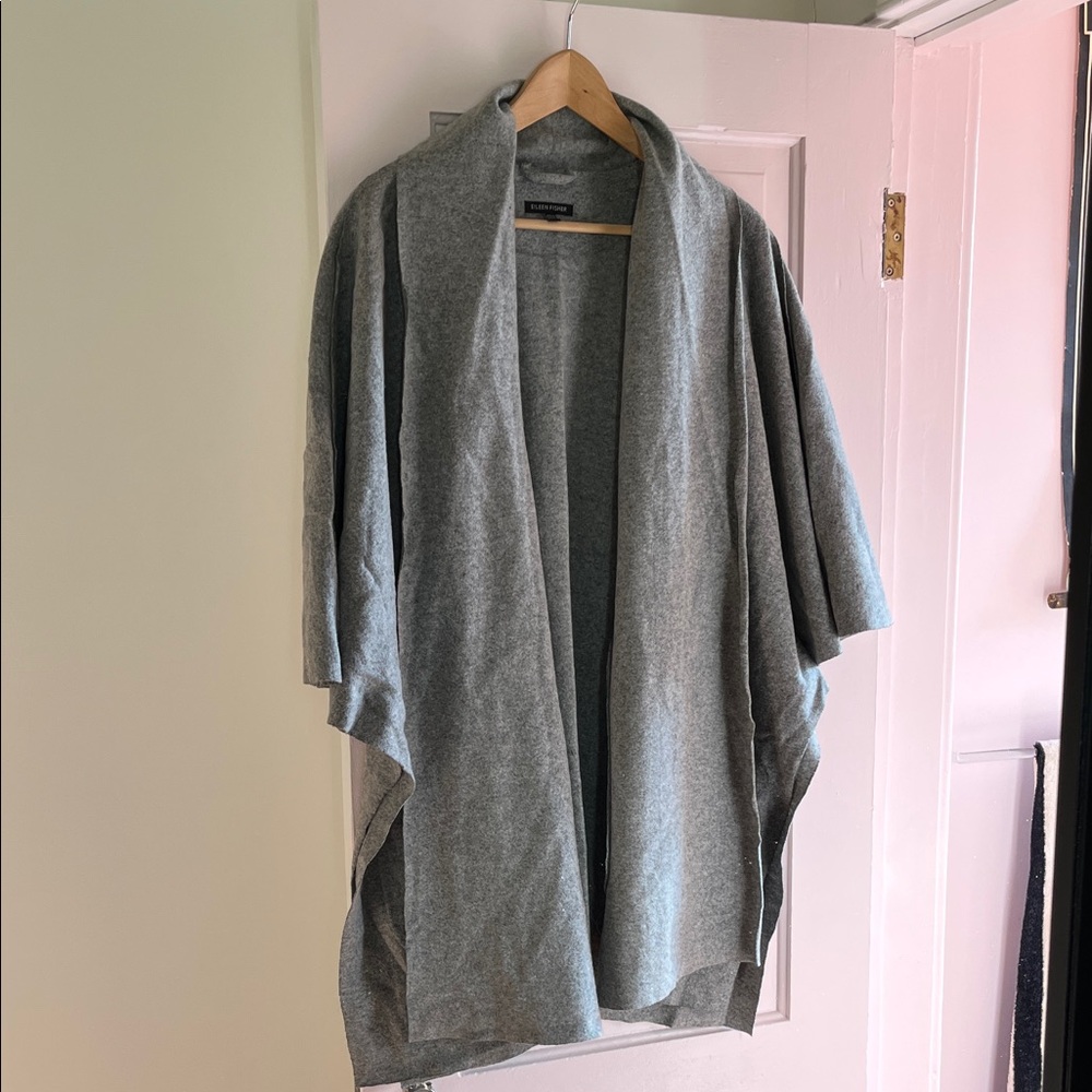 Eileen Fisher Wool Blend Wrap Sweater L